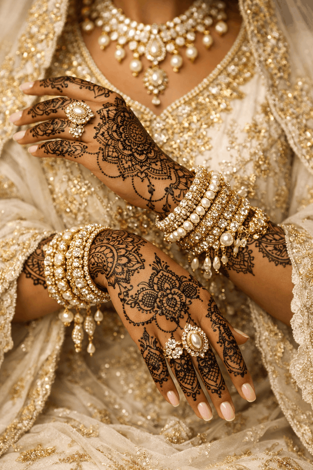 Bridal henna on hands