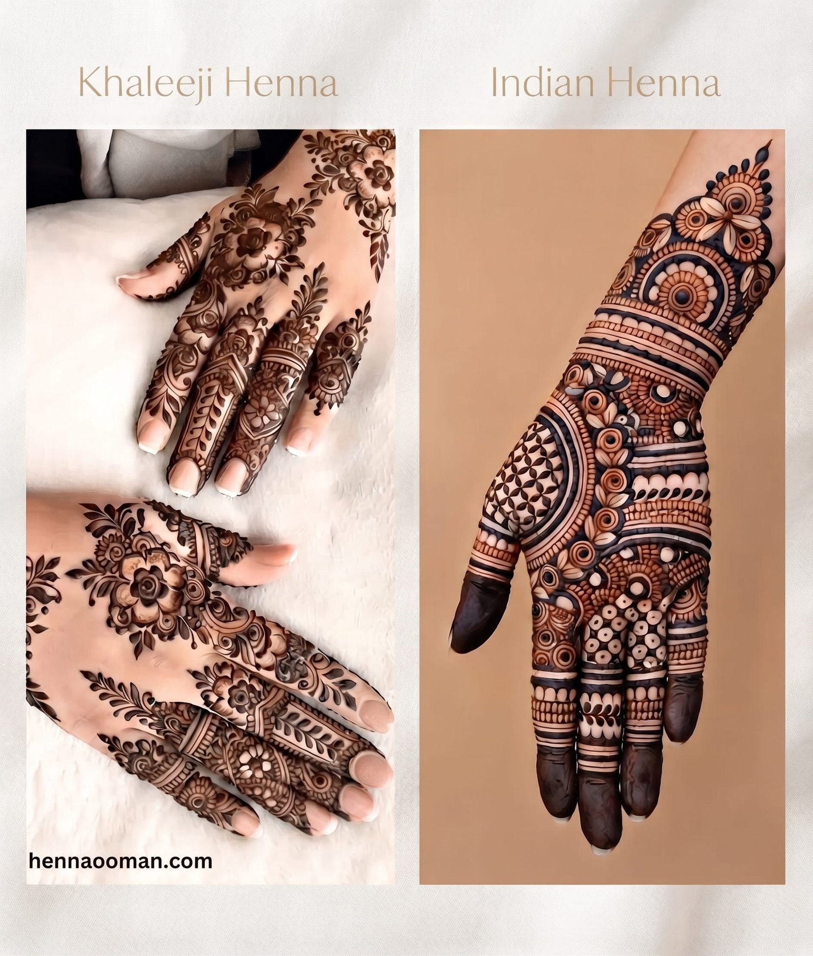 Khaleeji and Indian henna styles